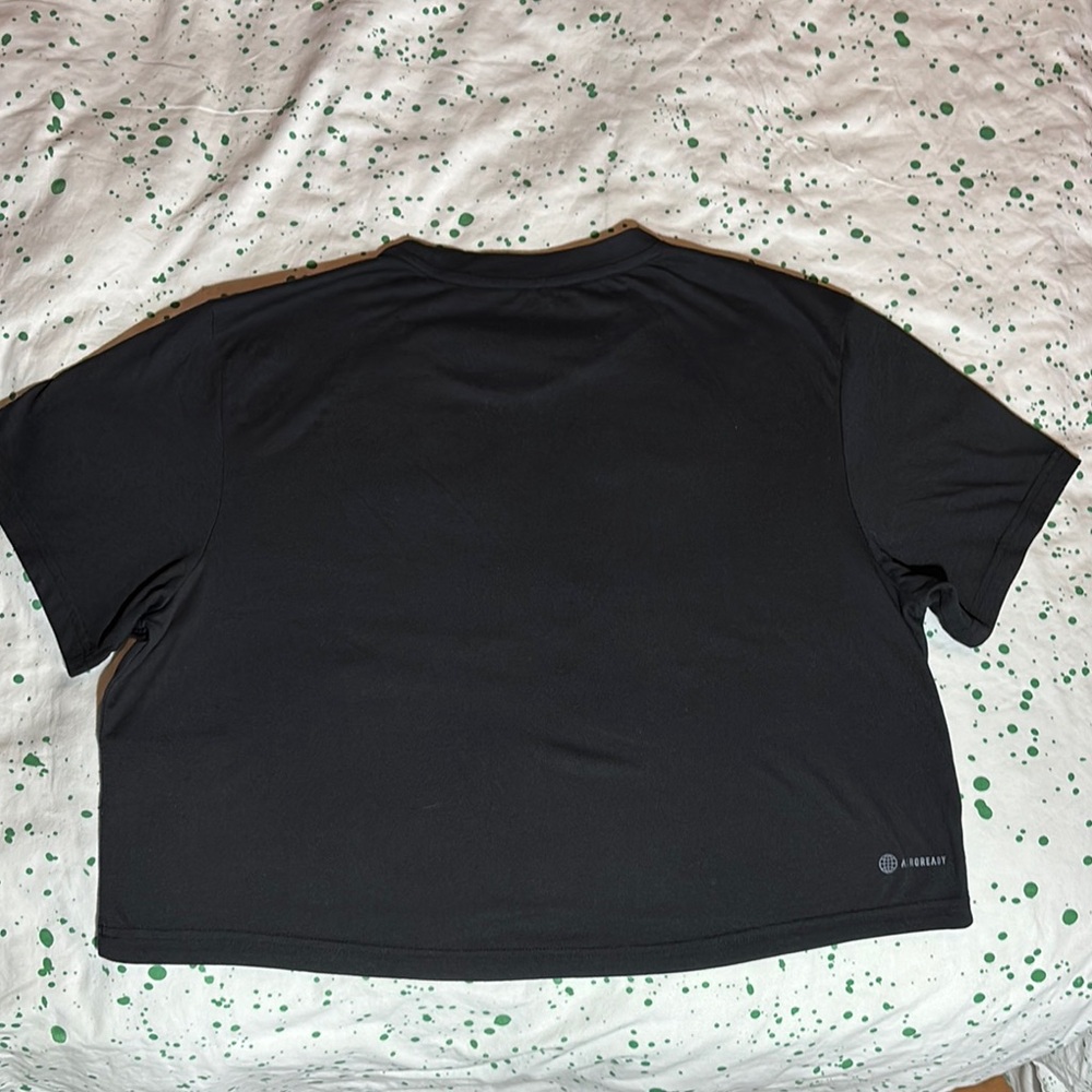 Adidas Black Cropped T-Shirt with Multicolor Logo - Picture 4 of 6